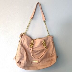 Steve Madden Womens Handbag Pink XL Purse Shoulder Strap Zip Close Pockets NEW